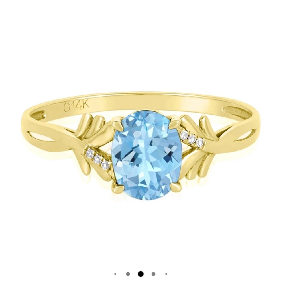 Melinda Maria Aquamarine Birthstone 14K gold ring
